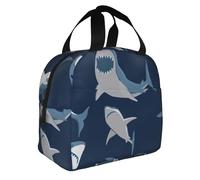 GUOLGP Ocean Shark Print Adult Insulated Lunch Bag Functionality Practicality Extended Periods Temperature