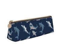 GUOLGP Ocean Shark Print Stylish Pencil Case Large Capacity 8.3 x 2.2 x 2.4In Triangle Pouch Daily Essentials