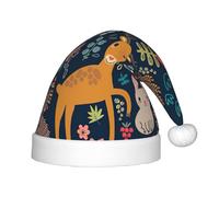 GUOLGP Owl Rabbit Bird Fox Print Christmas Elf Hat for Children's Cap Santa Party Halloween Holiday New Year