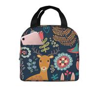 GUOLGP Owl Rabbit Bird Fox Print Students Lightweight Insulated Lunch Bag School Thermal Tote Work Picnic Travel