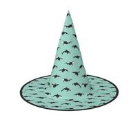 GUOLGP Pacific Ocean Whale Print Stylish Halloween Witch Hat For Parties Carnivals And Cosplay Lightweight Foldable
