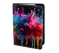 GUOLGP Paint Splatter Backdrop Print Stylish Unisex Passport Travel Family Vacation Document Wallet Lightweight Secure