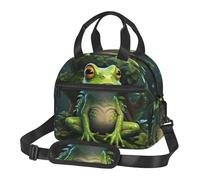 GUOLGP Peace Frog Tree Print Student Insulated Lunch Bag School Adjustable Shoulder Strap Work Travel Picnic