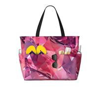GUOLGP Pink Diamond Pattern Print Stylish Bag Waterproof Tote Multi-Pockets Foldable Lightweight Outdoor Adventures