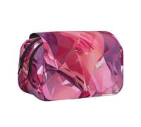 GUOLGP Pink Diamond Pattern Print Versatile Portable Pen Pouch Storage Travel Supplies Office Travel Multi-Pockets