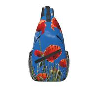 GUOLGP Poppies on Blue SkyPrint Cross Chest Bag Diagonally Backpack for Men Women Lightweight Travel Accessory