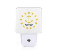 GUOLGP Rhode Island State Flag Print Night Light for Bedroom Kids Room Bathroom Nightlight Dorm Home Decor Lighting