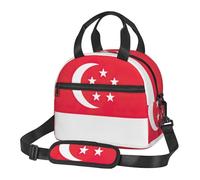 GUOLGP Singapore Flag Print Student Insulated Lunch Bag School Adjustable Shoulder Strap Work Travel Picnic