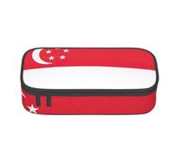 GUOLGP Singapore Flag Print Stylish Large Capacity Pencil Case Spacious Study Pen Pouch School Supplies Travel