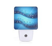 GUOLGP Sky Blue Musical Notes Print Night Light for Bedroom Kids Room Bathroom Nightlight Dorm Home Decor Lighting