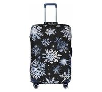 GUOLGP Snowman Stars and Snowflakes Print Concealed Zipper Decorative Suitcase Cover Washable Travel Luggage Protector