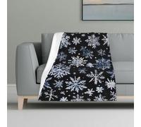 GUOLGP Snowman Stars and Snowflakes Print Soft Warm Cozy Flannel Blanket Throw for Home Decor Dorm Picnic Winter Autumn Use