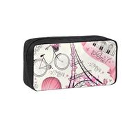 GUOLGP The Paris Tower and a Bicycle Print Adults Simple Spacious Pen Case Stationery Organizer Pouch Office Daily Work Use