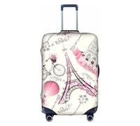 GUOLGP The Paris Tower and a Bicycle Print Concealed Zipper Decorative Suitcase Cover Washable Travel Luggage Protector