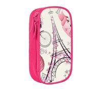 GUOLGP The Paris Tower and a Bicycle Print Functional Pencil Pouches Multi-Compartment Storage School Supplies Easy Access