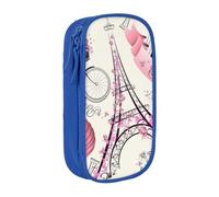 GUOLGP The Paris Tower and a Bicycle Print Functional Pencil Pouches Multi-Compartment Storage School Supplies Easy Access