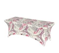GUOLGP The Paris Tower and a Bicycle Print Portable Rectangular Elastic Table Cover Fits Large Rectangular Parties Weddings