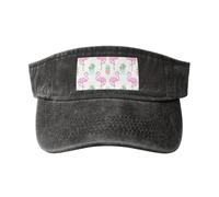GUOLGP Tropical Flamingo Cute Cactus Print Fashionable Hat for Sports Outdoor Activities Washed Baseball Cap Vintage Classic Black