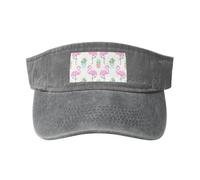 GUOLGP Tropical Flamingo Cute Cactus Print Fashionable Hat for Sports Outdoor Activities Washed Baseball Cap Vintage Classic Gray