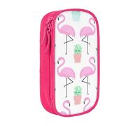 GUOLGP Tropical Flamingo Cute Cactus Print Functional Pencil Pouches Multi-Compartment Storage School Supplies Easy Access
