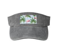 GUOLGP Tropical Flamingos Print Fashionable Hat for Sports Outdoor Activities Washed Baseball Cap Vintage Classic Gray