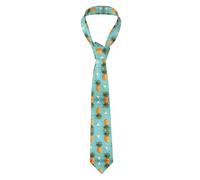 GUOLGP Tropical Fruit Pineapple Print Unique Tie Elegant Men Necktie for Weddings Tie Business Parties and HolidaysTie