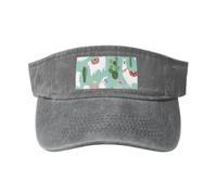 GUOLGP Tropical Llama Alpaca Cactus Flower Print Fashionable Hat for Sports Outdoor Activities Washed Baseball Cap Vintage Classic Gray