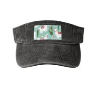 GUOLGP Tropical Llama Alpaca Cactus Flower Print Fashionable Hat for Sports Outdoor Activities Washed Baseball Cap Vintage Classic Black