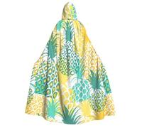 GUOLGP Tropical Pineapple Print Men And Women Adult Hooded Cloak For Halloween Christmas Carnival Theme Parties