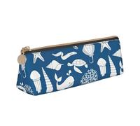 GUOLGP Underwater Marine Life Print Stylish Pencil Case Large Capacity 8.3 x 2.2 x 2.4In Triangle Pouch Daily Essentials