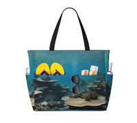 GUOLGP Underwater Ocean View Print Stylish Bag Waterproof Tote Multi-Pockets Foldable Lightweight Outdoor Adventures