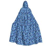 GUOLGP Whale Pattern Print Men And Women Adult Hooded Cloak For Halloween Christmas Carnival Theme Parties