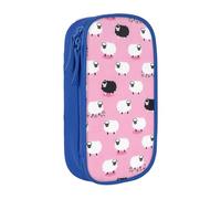 GUOLGP White Sheep on Pink Background Print Functional Pencil Pouches Multi-Compartment Storage School Supplies Easy Access