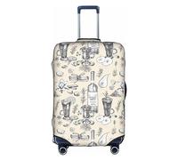GUOLGP Wine and Winemaking Winery Grape Field Print Concealed Zipper Decorative Suitcase Cover Washable Travel Luggage Protector