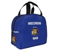 GUOLGP Wisconsin State Flag Print Adult Insulated Lunch Bag Functionality Practicality Extended Periods Temperature