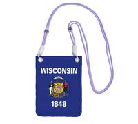 GUOLGP Wisconsin State Flag Print Phone Crossbody Bag Fashion Slim Lightweight for Travel Running Hiking Shopping