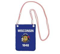 GUOLGP Wisconsin State Flag Print Phone Crossbody Bag Fashion Slim Lightweight for Travel Running Hiking Shopping