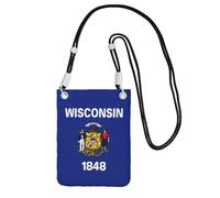 GUOLGP Wisconsin State Flag Print Phone Crossbody Bag Fashion Slim Lightweight for Travel Running Hiking Shopping