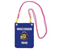 GUOLGP Wisconsin State Flag Print Phone Crossbody Bag Fashion Slim Lightweight for Travel Running Hiking Shopping