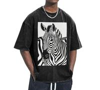 GUOLGP Zebra Print Print Authentic Retro Look Fitness Sessions Oversized T-Shirts Comfortable Lightweight Black