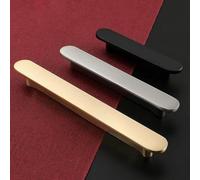Guolich 2 Pcs Hole Centers 5.03 Inch(128mm) Kitchen Drawer Handle Door Cabinet Pulls Zinc Alloy Handle Modern Gold Brushed Brass Hardware for Wardrobe Bathroom Dresser