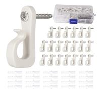Guolich 20 Pieces Screw Hook Set, Hooks for screwing, Wall Hooks Black, Screw Hooks with Safety Catch, for Hanging up Plant Baskets birdhouses Wind Chimes Lanterns Fairy Lights (White)