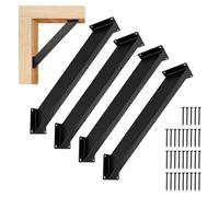 Guolich 4 Pcs Heavy Duty Roof Riser Brackets Kit,45 Degree Angle Support Brackets, Black Metal Roof Riser Beam Bracket for Roof Pergola Gazebo Patio Cover
