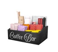 Guolich Coffee Cup and Condiment Station,Coffee and Tea Condiment Storage Organizer,Coffee Bar Accessories,Countertop Organizer,Tea and coffee pod organizer (BLACK)