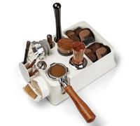 Guolich Espresso Tamping Station,11 in 1 Tamper Station Fit for Storage 51/53/58mm Espresso Knock Box,Distributor, Portafilter Holder& Espresso Accessories(White)