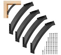 Guolich Heavy Duty Roof Riser Brackets Kit,45 Degree Angle Support Brackets, Black Metal Roof Riser Beam Bracket for Roof Pergola Gazebo Patio Cover(4 Pcs)