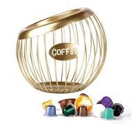 Guolich Stainless Steel Cup Coffee Basket Pods Holder Sturdy for Home or Office Kitchen Counter Organizer Espresso Capsule(GOLD)