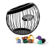 Guolich Stainless Steel Cup Coffee Basket Pods Holder Sturdy for Home or Office Kitchen Counter Organizer Espresso Capsule (BLACK)