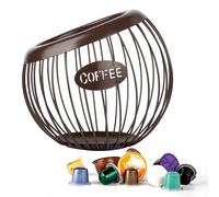 Guolich Stainless Steel Cup Coffee Basket Pods Holder Sturdy for Home or Office Kitchen Counter Organizer Espresso Capsule (BROWN)