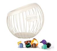 Guolich Stainless Steel Cup Coffee Basket Pods Holder Sturdy for Home or Office Kitchen Counter Organizer Espresso Capsule (WHITE)